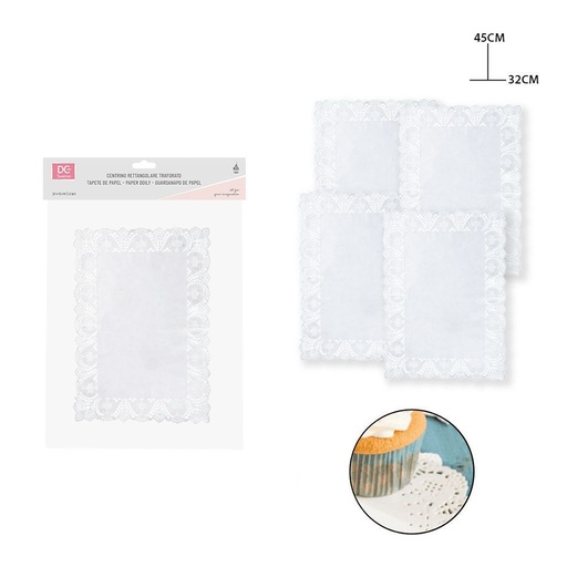 [0207951] Blonda de papel rectangular 32x45cm 12pz blanco