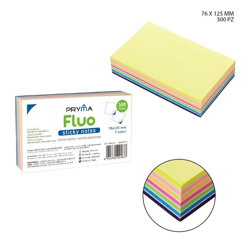 [0208233] Nota adhesiva fluorescente 76x125mm 300ff para oficina y escuela