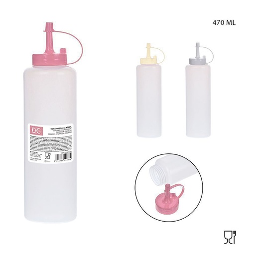 [0208302] Botella de plástico para salsa 22X5.8CM 470ML - Utensilios de cocina