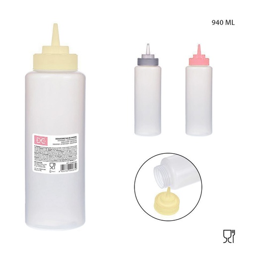 [0208304] Botella de plástico para salsa 16.5x8 cm 940 ml - Utensilios de cocina