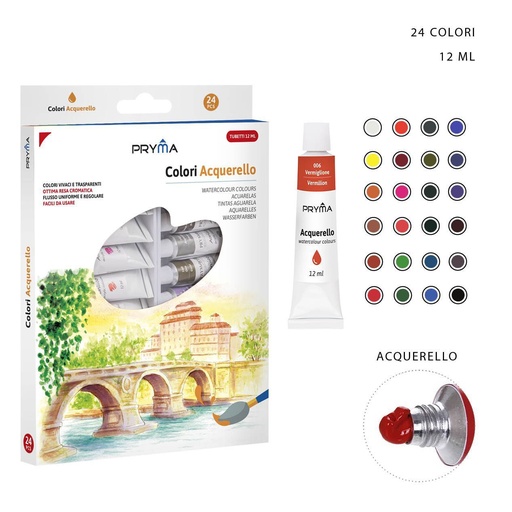 [0208108] Pintura de acuarela 12 ml 24 pz - Material de arte