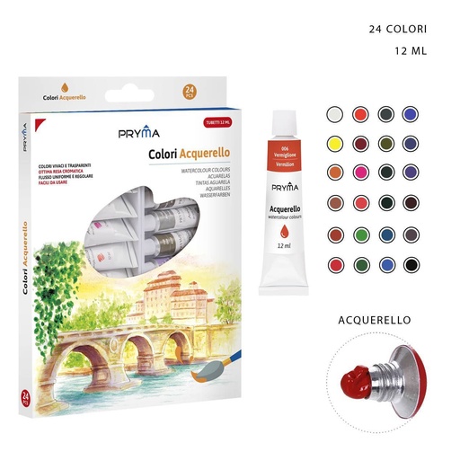 [0208108] Pintura de acuarela 12ml 24pz