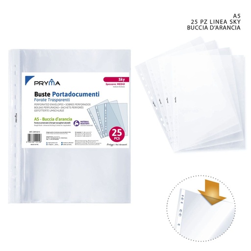 [0208118] Funda de anillas multitaladro serie SKY A5 25pz - Artículos de oficina