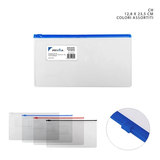 [0209047] Porta documentos transparente CH 12.8x23.5cm - Material de papelería