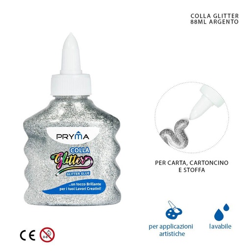 [0209181] Pegamento con purpurina plata 88ml, manualidades y decoración