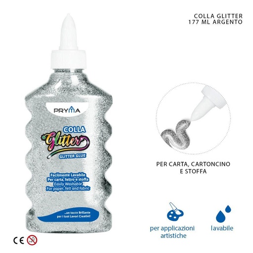 [0209193] Pegamento con purpurina plata 177ml para manualidades