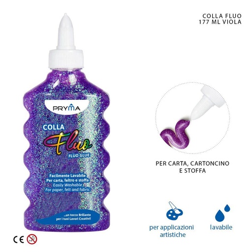 [0209202] Pegamento fluorescente 177ml violeta para manualidades