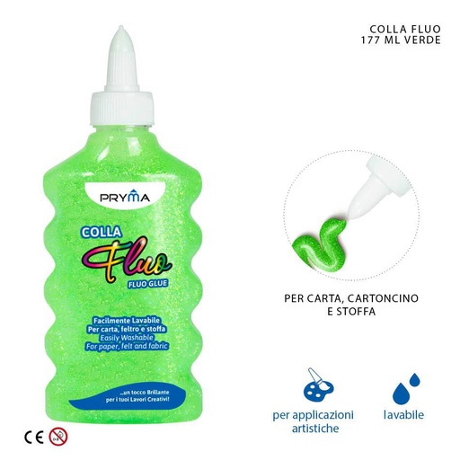 [0209203] Pegamento fluorescente 177ml verde para artes y manualidades