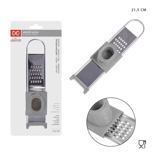 [0209442] Rallador y laminador de acero inoxidable 21.5x4.5 cm - Accesorios de cocina