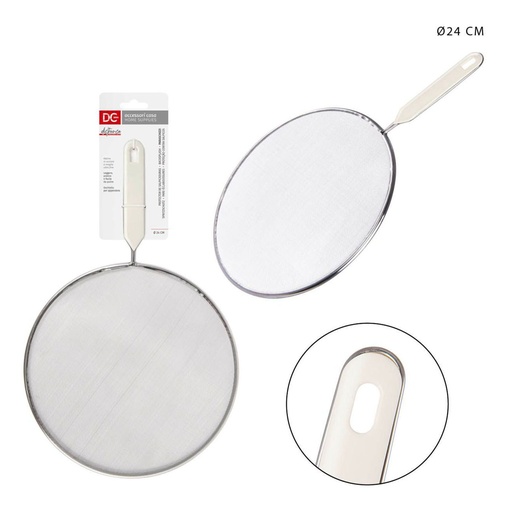 [0209447] Antisalpicaduras maya con mango blanco de 24 cm - Accesorios de cocina
