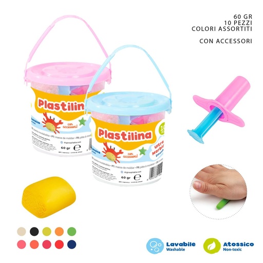 [0209390] Plastilina 6G 10PZ + herramienta - Material de manualidades