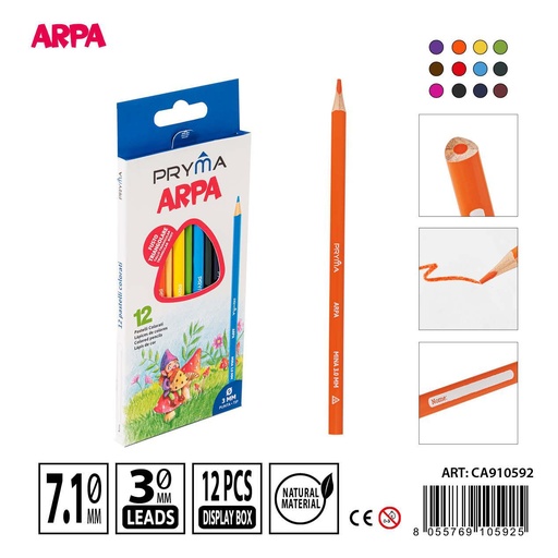 [0211545] Lápices de colores triangulares 12 piezas - Herramientas de dibujo