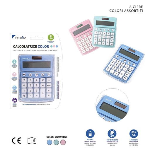 [0210731] Calculadora de 8 dígitos 13x10x2.1cm para oficina y escuela