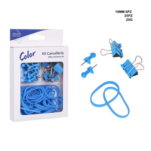 [0209900] Chinchetas 25PZ + pinza sujetapapeles 6PZ + gomaelástica 20G - Accesorios de oficina