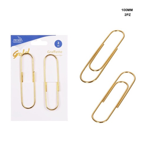 [0209913] Clip dorado 100mm 2pz para documentos y organización