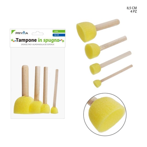 [0209752] Sello de esponja 8.5 cm 4 piezas - Accesorios de arte