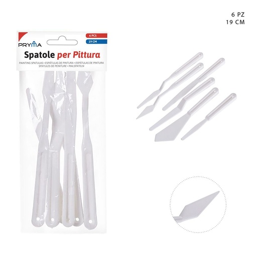 [0209784] Espátula para pintura al óleo 19 cm 6 piezas - Herramientas de arte
