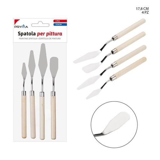 [0209787] Espátula para pintura al óleo 17.8cm 4pz - Material de arte