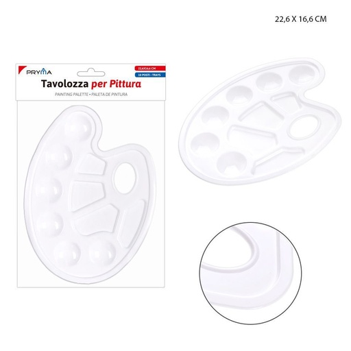 [0209798] Paleta de pintura de 10 compartimentos 22.6x16.6 cm - Utensilios de arte