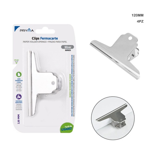 [0209972] Clip de bulldog metálico 120 mm - Accesorios de oficina