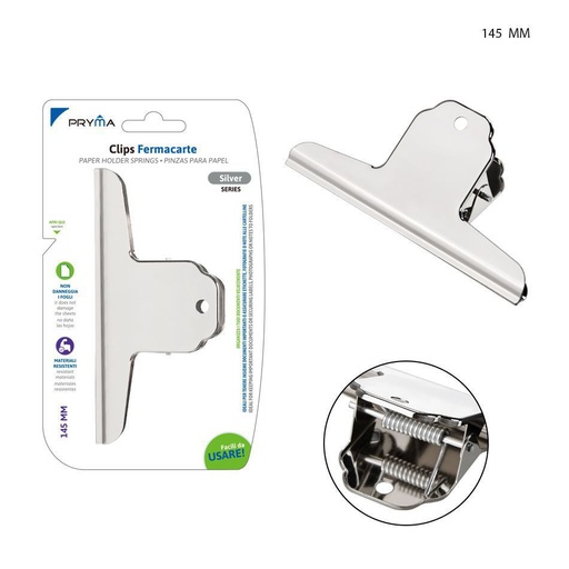 [0209973] Clip bulldog metálico 145mm para papel