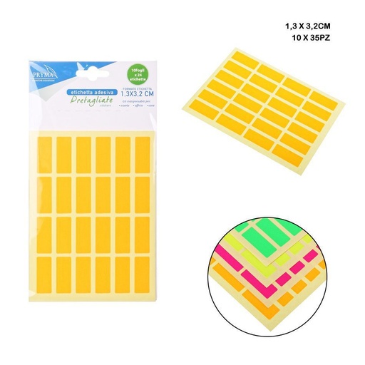 [0210164] Sticker rectangular 1.3x3.2 cm 35PZ - Etiquetas adhesivas