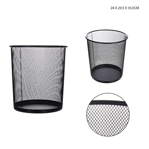 [0210692] Cesta de basura negra 24x29.5x33.5 cm - Artículos de oficina