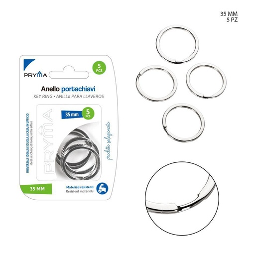 [0211437] Anillas Llave 35mm 5pz - Accesorios para llaveros