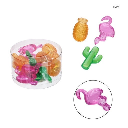 [0211566] Cubitos de hielo reutilizables tropicales 15pcs para bebidas