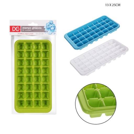 [0214134] Molde de hielo 32 cubos 13x25cm para bebidas y cócteles