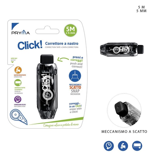 [0212289] Cinta correctora Click 5mm x 5m negro - Correctores y útiles de escritura
