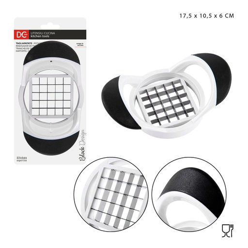 [0215322] Cortador de patatas Black Design 17.5x10.5x6cm para cocina