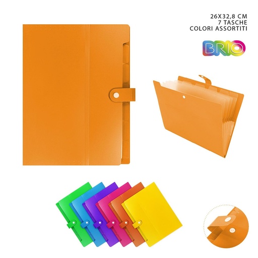 [0216283] Bolsa de archivo acordeón A4 7 capas 26x32.8cm - Suministros de oficina