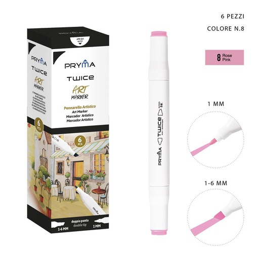 [0214573] Rotulador de doble punta 2-5/3mm color 8 para dibujo
