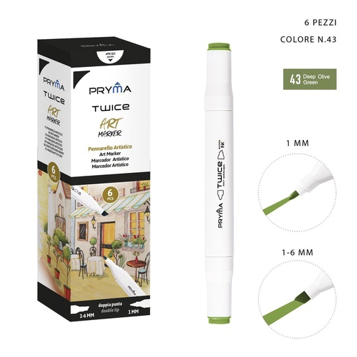 [0214583] Rotulador de doble punta 2-5/3mm color 43 para dibujo y escritura