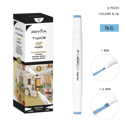 [0214597] Rotulador de doble punta 2-5/3mm color 76 para dibujo y escritura