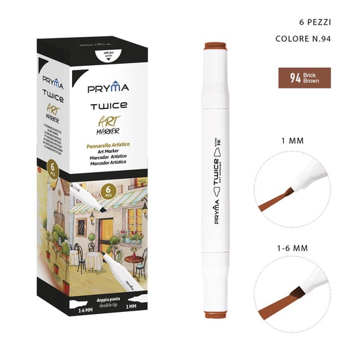 [0214604] Rotulador de doble punta 2-5/3mm color 94 para dibujo y escritura