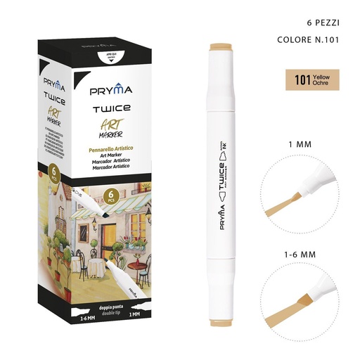 [0214606] Rotulador de doble punta 2-5/3mm color 101 para escritura