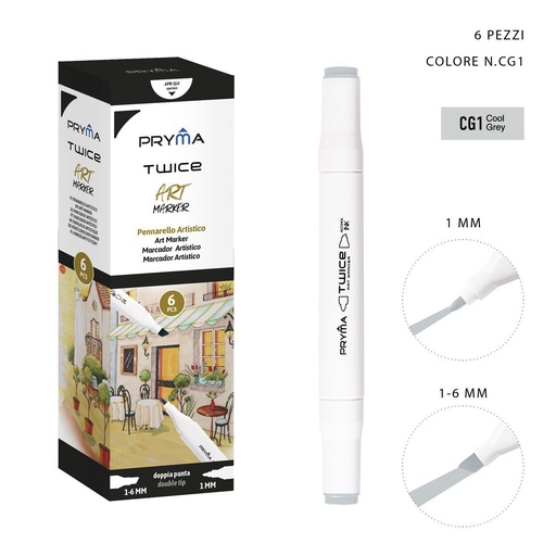 [0214619] Rotulador de doble punta 2-5/3mm color CG1 para dibujo y escritura
