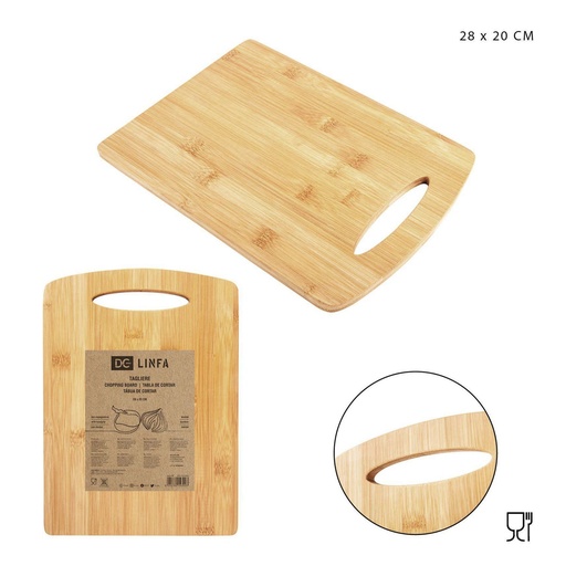 [0218528] Tabla de bambú 28x20cm para cortar alimentos