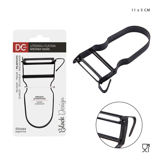 [0216596] Pelapatatas de metal negro 11x5x1.2cm - Accesorios de cocina