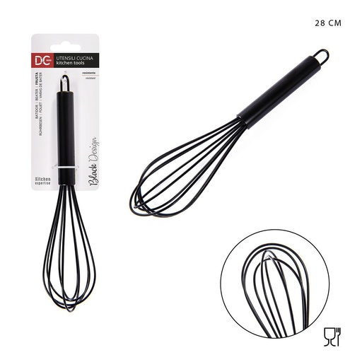 [0215416] Batidora de huevos de acero negro 28CM - Utensilios de cocina