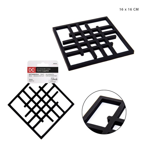 [0215427] Bas de olla de silicona negra 16x16 cm - Accesorios de cocina