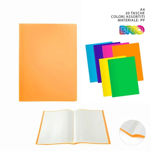 [0216708] Carpeta flexible A4 20 páginas BRIO - Archivos y organizadores