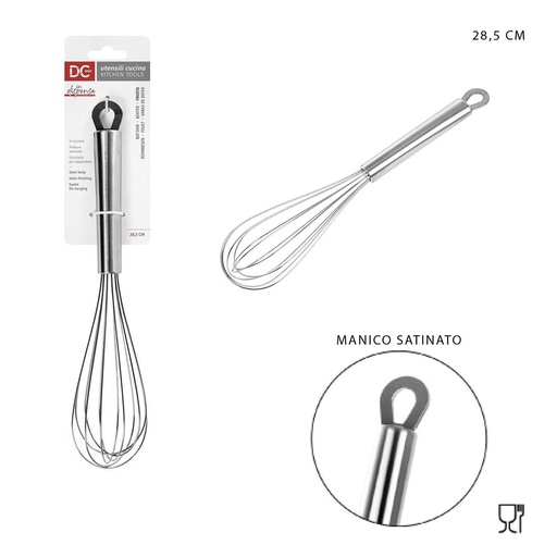 [0216662] Batidor de acero inoxidable 28.5x6.2x5.7cm utensilios de cocina