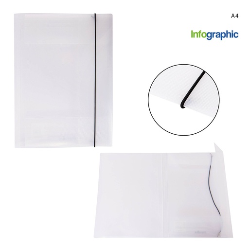 [0216754] Carpeta con goma A4 transparente - Archivos y organizadores