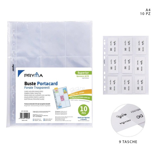 [0216760] Funda multitaladro 9 casillas A4 10PZ - Material de oficina