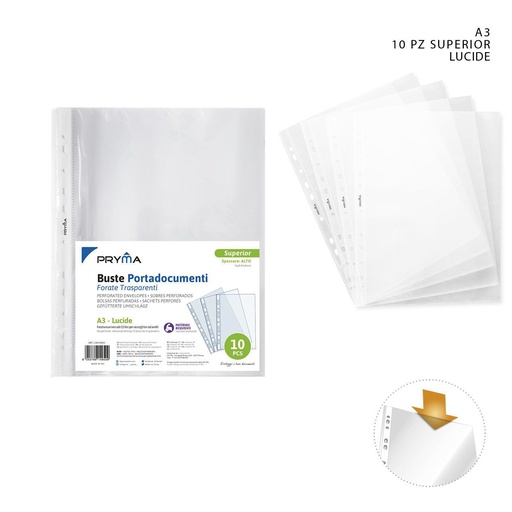 [0216764] Funda multitaladro A3 30x42 cm 10 piezas - Material de oficina
