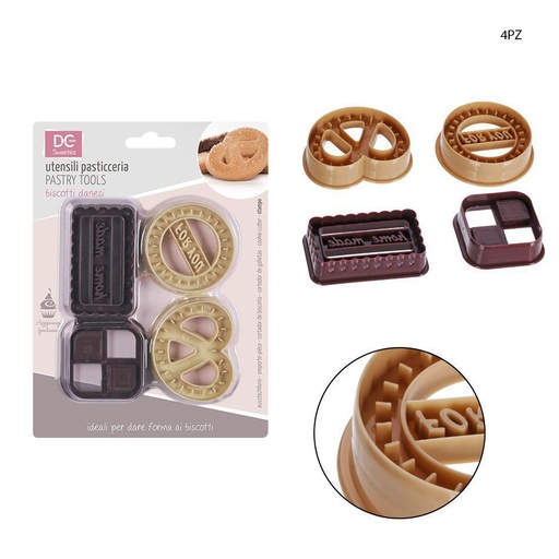 [0213858] Set de moldes para galletas de mantequilla 4pcs para repostería