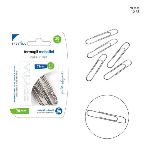 [0213863] Clip de 78 mm (10 piezas) - Accesorios de oficina
